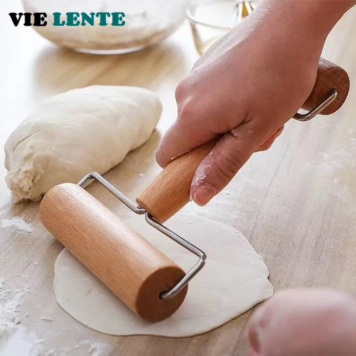 Doppelkopf walze Holz Nudel holz Mehl Stick Keks Fondant Kuchen Backwerk zeuge Haushalts küchengeräte Zubehör Gadgets