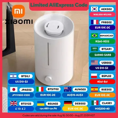 XIAOMI MIJIA Luftbefeuchter 2, Top Fill 4L Supersized Cool Mist Luftbefeuchter, 30 Stunden Laufzeit, antibakteriell Silberionen, für Zuhause, große Räume