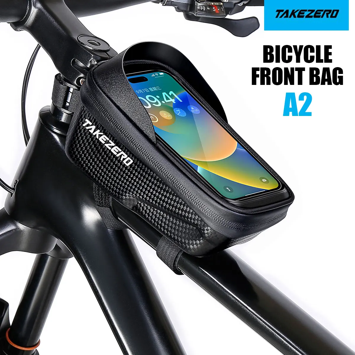 Takezero a2 Mountainbike-Tasche-Harts chale Eva Front Bar Tasche für Rennräder, Handy Lenker Tasche-Fahrrad ausrüstung Image