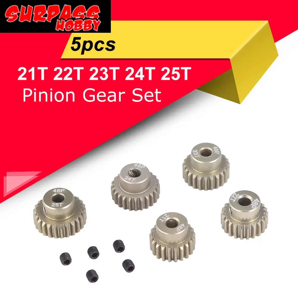 ÜBERTREFFEN HOBBY 48DP 3,175 MM 21T 22T 23T 24T 25T Ritzel Set für 1/10 RC Off-road Buggy Monster Truck 3,175mm Welle Motor