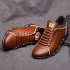 Leder Freizeit schuhe für Männer atmungsaktive Business-Schuhe männliche Turnschuhe britisches Kleid Schuh flache Arbeits schuhe plus Größe 48 Tenis
