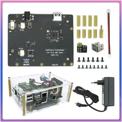 Raspberry X825 2,5 zoll SATA HDD/SSD Lagerung Expansion Board Acryl Fall für Raspberry Pi 4B ( 4