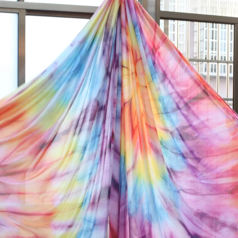 Neue Farbverlauf 5M Aerial Silk Yoga Hängematte Stoff für Aerial Acrobatic Circus Arts Dance Swing Yoga Hängematte Studio Image