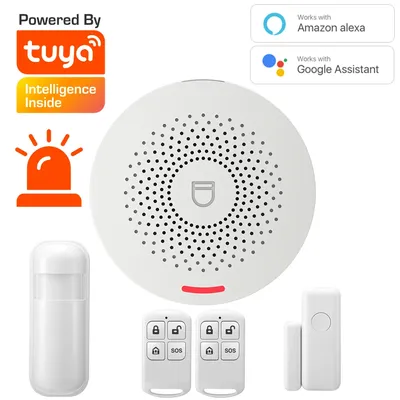 Tuya Wifi Smart Home Alarm System Drahtlose 433MHz Einbrecher Sicherheit Alarm Tuya Smart Leben App Steuerung Wireless Home Alarm kit