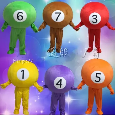 Weihnachtsfreundliches Billardball-Karambol-Maskottchenkostüm Mascota-Abendkleid mit rundem weißem Image