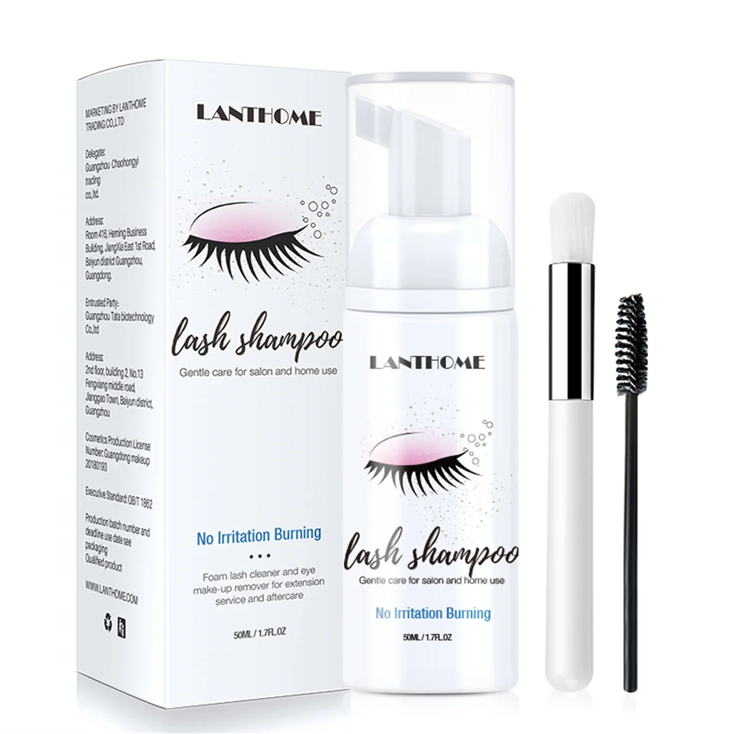 50 ml Lanthome Wimpern Verlängerung Shampoo Schaum Augenlid Tiefen Sauber Reiniger Für Make-Up Werkzeuge Mascara Entferner Kleber Salon Heimgebrauch Image