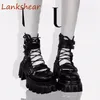 Gürtels chnalle dicke Sohle Frauen Stiefel flachen Knöchel Punk solide Mode echtes Leder Sommer Nische Design Frauen Schuhe Neuankömmlinge