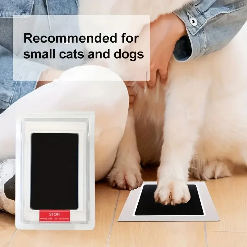 Pet Paw Print Kit mit 1 Stempel kissen und 2 Aufdruck karten sicherer ungiftiger Druck Baby Fußabdruck Haustier Pfote Druck Fußabdruck Weihnachts geschenk Image
