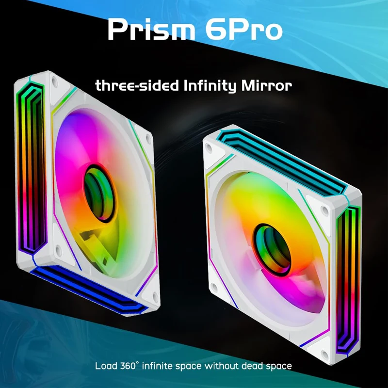 120 mm ARGB- und PWM-PC-Gehäuselüfter, extrem leiser, halbtransparenter weißer Computergehäuselüfter mit hohem Luftstrom Image