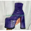 Dame lila Retro-Stil Plattform Stiefeletten neu ankommen y2k Punk klobige Fersen Stiefel laufen neu