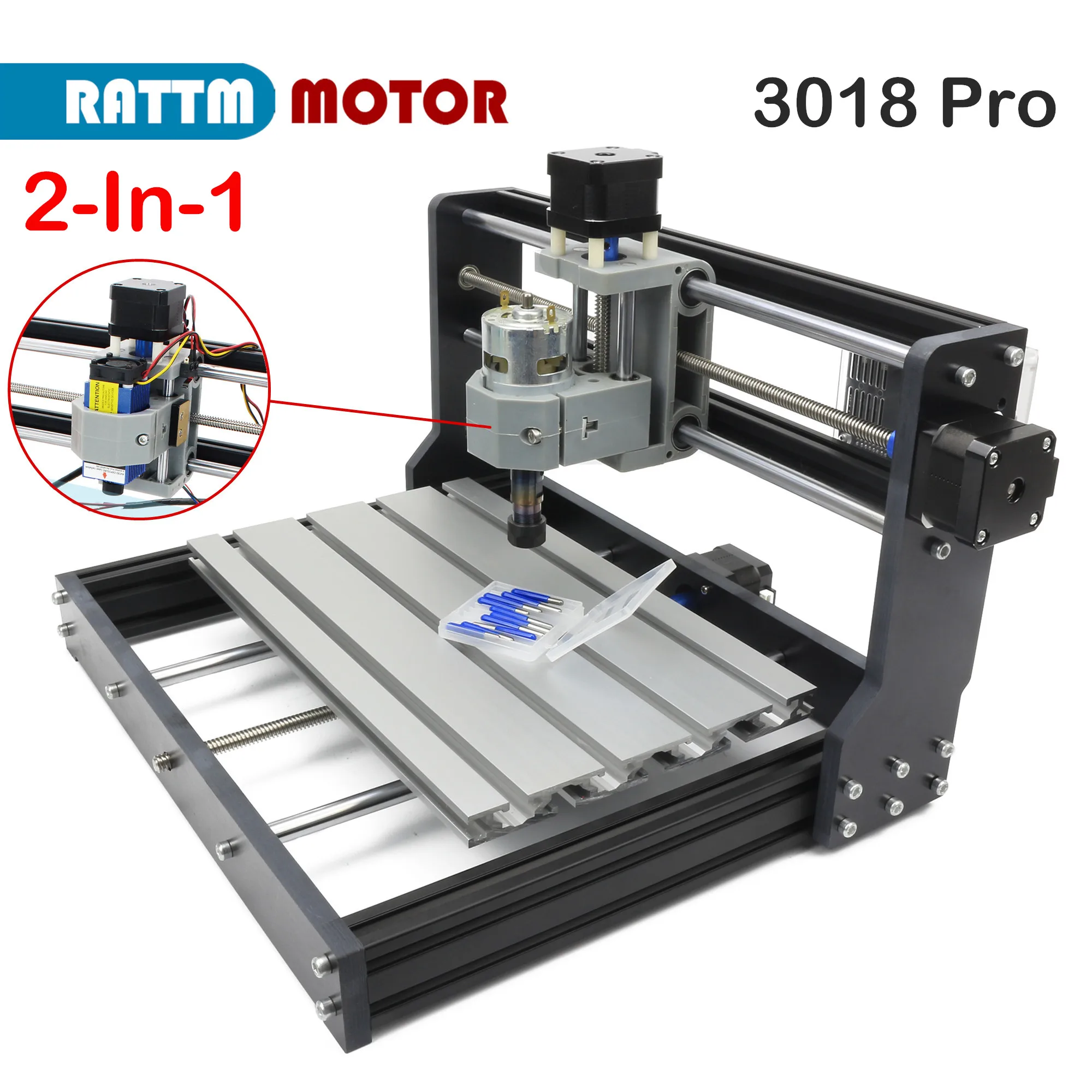DE Stock 3018 PRO CNC-Lasergravierer Holz-CNC-Fräsmaschine GRBL ER11 Hobby DIY Graviermaschine für Holz PCB PVC Mini CNC Image