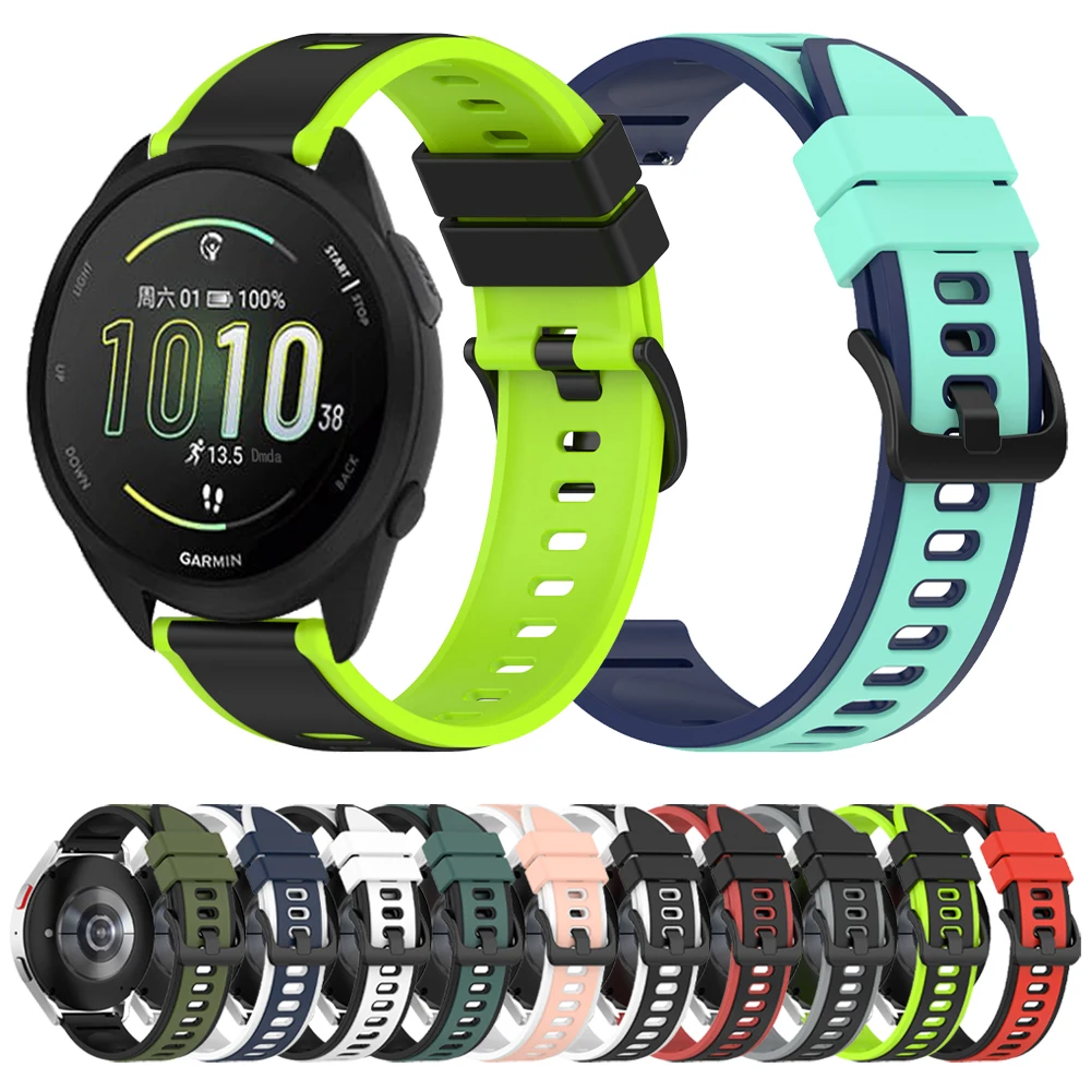 Sport-Silikon-Uhrenarmband für Garmin Venu 3/Forerunner 265 255 Music/Vivoactive 4/Vivoactive 3 Band Venu 2 Plus Sq 20 mm 22 mm Image