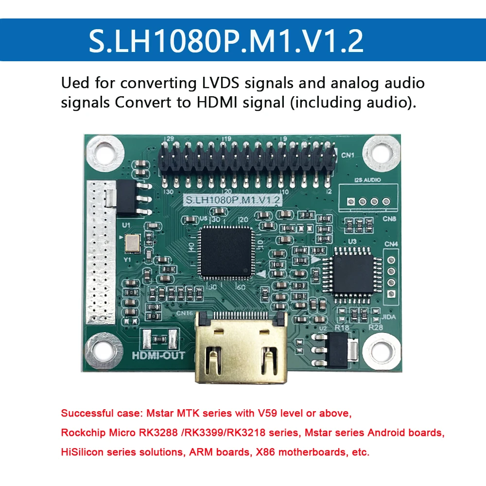 LVDS-zu-HDMI-Adapterplatine LVDS Dual 8-Eingang zu HDMI-Ausgang Unterstützt mehrere Auflösungen S.LH1080P.AUDIO.V20 Image