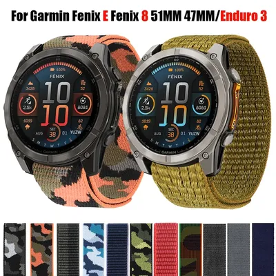 26mm 22mm Klett verschluss Nylon armband für Garmin Fenix E 8 47mm 51mm 7 7x Pro 6/Epix Pro Gen 2/Enduro 3/Tactix/Instinkt 2x Uhren armband Image