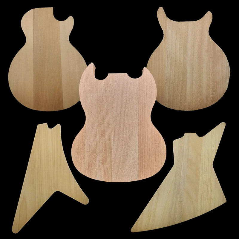 Korpus für E-Gitarre, Korpus aus Okoume-Mahagoniholz, halbfertiges Lauf, Zubehör für E-Gitarre Image