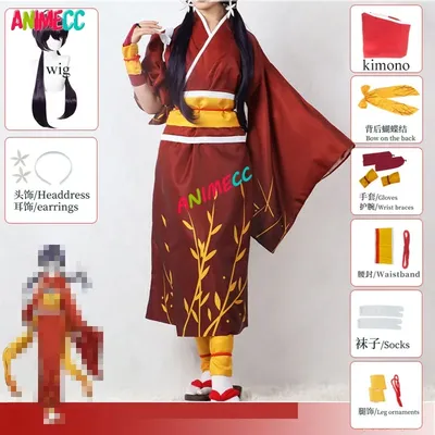 ANIMECC Izumi Kyouka Cosplay Kostüm Perücke Anime Kimono Kleid Yukata Halloween Party Outfit für Image