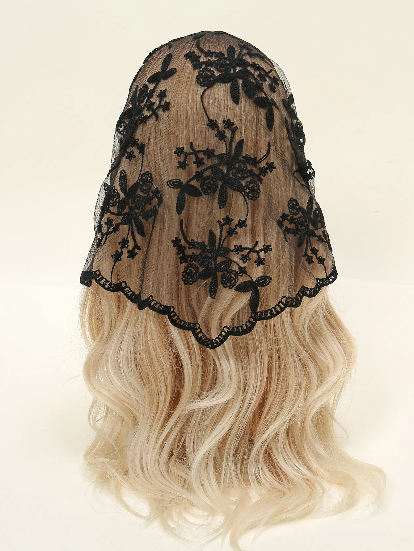 Hohle Spitze Dreieck Schal Kopf Wrap Schal Büro Dame Handgelenk Haar Krawatte Bandana Kopftuch Frauen Mädchen Kopftuch Stirnband Haarband Image