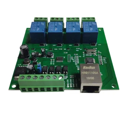 LAN Ethernet RJ45 TCP/IP WEB Fernbedienung Bord mit 4 Kanäle Relais UDP W5500 Networking Controller Image