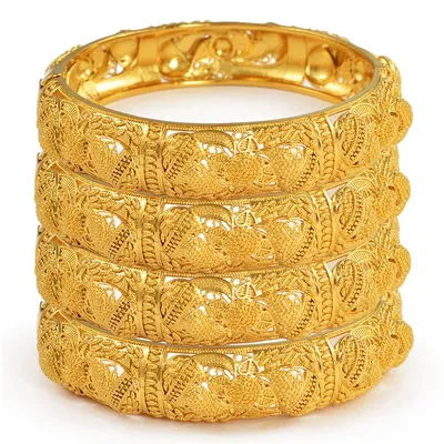 Anniyo 4 teile/los Dubai Hochzeit Armreifen Äthiopischen Schmuck Gold Farbe Afrika Armbänder Frauen