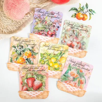 10 Stücke Fruitful Garden Serie Dekorative Aufkleber Obst Erdbeere Zitrone Collage Scrapbooking Label Diy Tagebuch Journal Planer Image