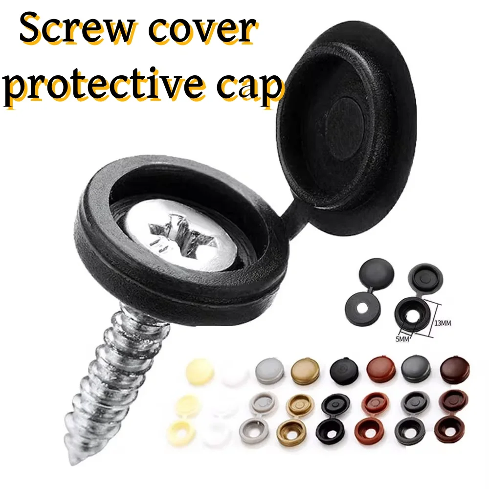 100 Stück Nägel Schraub kappen Kunststoff Schutzhüllen 7 Farben Phillips Schraube dekorative Abdeckung Kreuz schraube Falt kappe Image