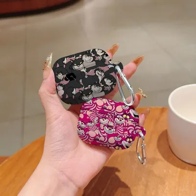 Disneys Lucifers Cat, stoßfest, glänzend, HD-Hart-PC-Kopfhörer-Schutzhülle für AirPods 1, 2, 3 Pro Pro2, mit Metallhaken Image