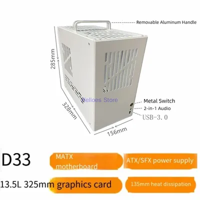 D33 metall matx mini itx kleines gehäuse atxsfx netzteil s5 t70k88k66 inline gehäuse Image