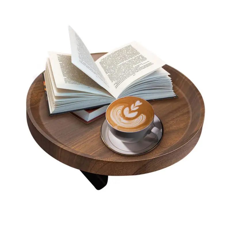 Couch Arm Tisch Tablett Runde Sofa Arm Clip Tisch Tragbare Trinken Snack Fernbedienung Halter Für Sofa Esstisch Studie Hause Image