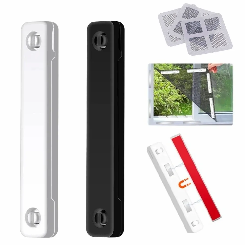 Magnetischer Fenstergitter-Clip, rostfrei, bohrfrei, Fixierungsschnalle für Moskitonetz, Fenster, Türen, nagelfreier Insektenschutz
