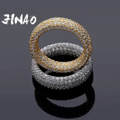 Hip Hop 925 Sterling Stempel Ring Luxus Volle Cubic Zirkon Gold Charme Schmuck Punk Männlichen