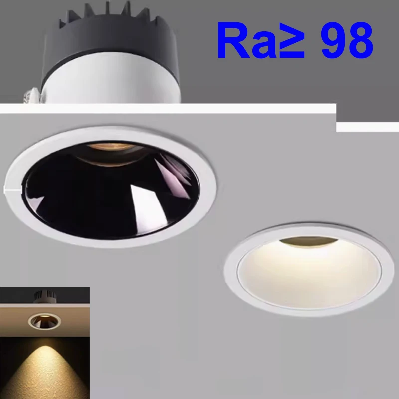 Superhelle Einbau-LED-Downlights COB Dimmbar 12W 18W 24W LED-Deckenleuchte 110V 220V für Innenräume Neues Design Blendfreie Spot-Leuchten