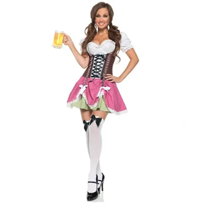 Traditionelle Bier Dirne Kostüm Dirndl Deutsch Bayerischen Bier Mädchen Oktoberfest Kostüm Kleid Für Image