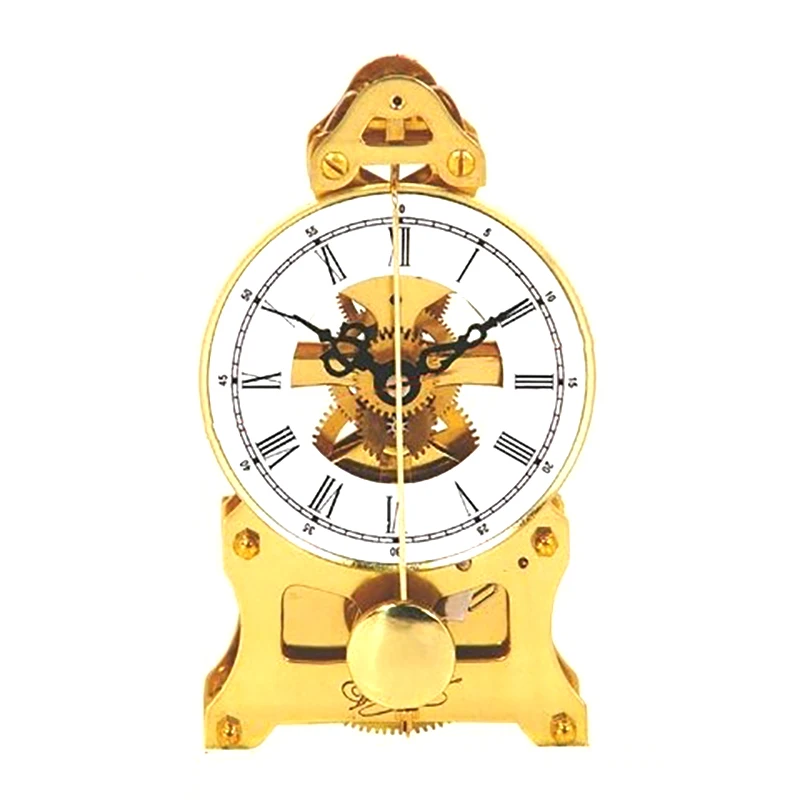 Kupfer Bewegung Mechanische Uhr Schreibtisch Desktop Vintage Tisch Uhr Metall Uhrwerk Antiken Luxus Büro Schreibtisch Uhren Geschenk Ideen