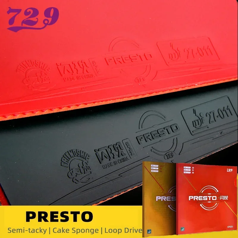 729 Freundschaft Presto Speed Spin Tischtennis Gummi profession elle elastische Tischtennis Gummi mit Kuchen Schwamm leicht klebrig Image