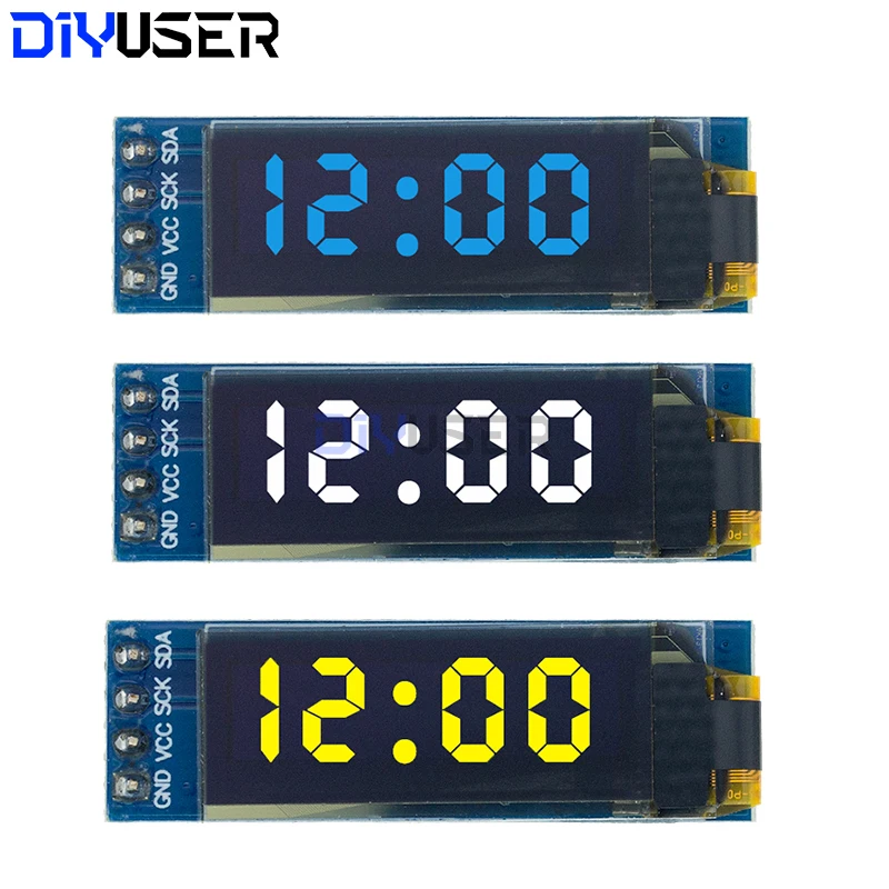 0,91 Zoll OLED-Modul Weiß/Blau OLED 128X32 OLED LCD LED-Anzeigemodul 0,91" IIC Communicate für Arduino ROHS-Zertifizierung Image