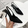 2024 neue Design Sommer frauen Sandalen Geschlossene Zehe Grün Dünne Ferse Einzelnen Schuhe mit Mode Hohl Spitzen frauen Schuhe 35-43