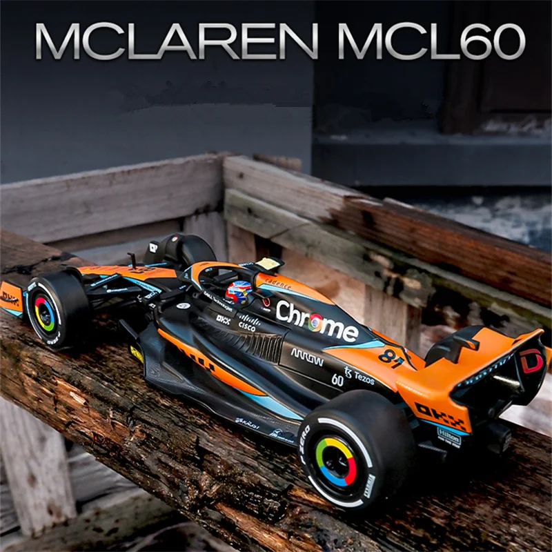 1:24 MCL60 2023 4 # Lando Norris P2 British GP Mclaren F1 # 81 Oscar Piastri Diecast Racing SuperCar Modell Wettbewerbsfahrzeug Spielzeug Image