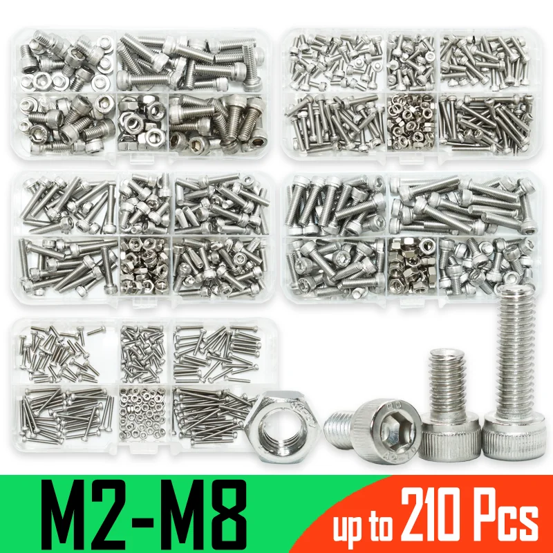 Innen sechs kant schrauben Set m2 m2, 5 m3 m4 m5 m6 m8 2,5 Edelstahl Vollzahn becher kopf Sechs kant Innen sechs kant mutter Maschinen schrauben