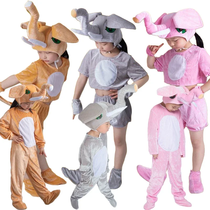 Kinder und Erwachsene Cosplay Elefanten Kostüm-Familie passende Cartoon Tier Outfit für Halloween Image