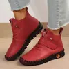 Pu Leder rote Stiefel Frau weichen Boden ortho pä dische Herbst Winter Schuhe Frauen plus Größe