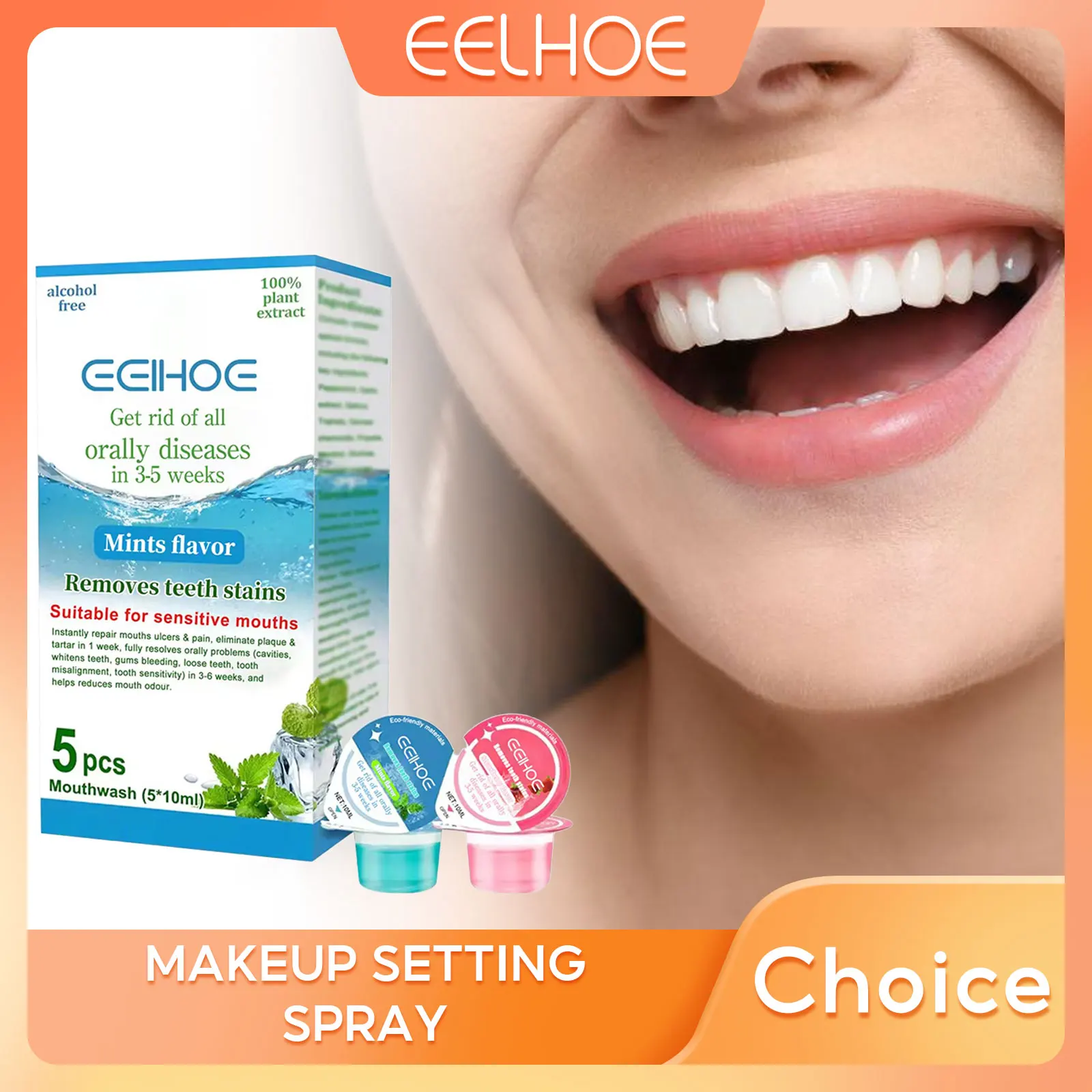 Mundwasser orale Behandlung erfrischende Atem aufhellende Zähne schwarze Flecken Entferner Bleaching Zähne Einweg Munds pül pakete Image