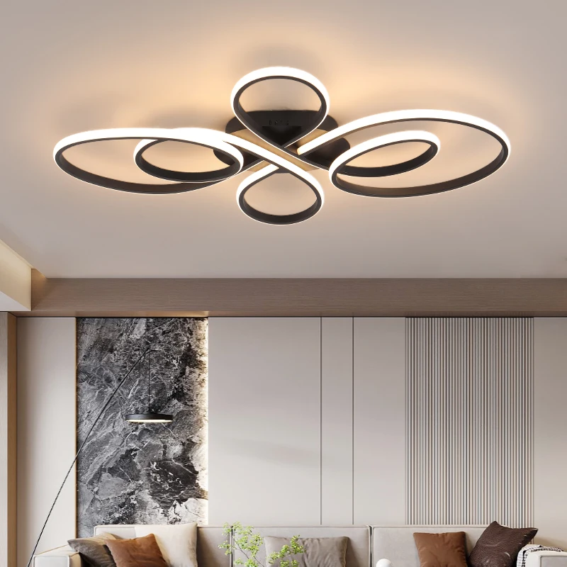 Neue moderne LED-Deckenleuchte Schwarz/Weiß Deckenleuchte für Wohnzimmer Schlafzimmer Küche Deckenleuchten für Zimmer Leuchten