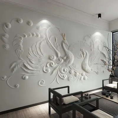 Benutzer definierte große Wandbild 3d stereo skopische Relief Pfau Foto Wand Fresko Schlafzimmer Image