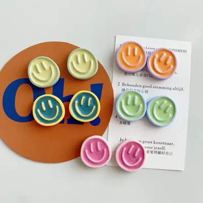 10Pcs/5Pcs Cartoon Runde Harz Kühlschrank Magneten Nordic Stil Persönlichkeit Hause Whiteboards Image