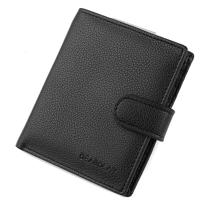 Kurze Brieftasche Hasp Brieftasche Männer Clip Männer 2024 Marke Münz geldbörse kleine Kupplungen Herren Geldbörse Münz beutel dünne Männer Brieftasche braun/schwarz Image