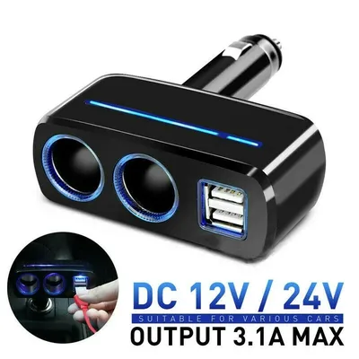 Auto ladegerät Zigaretten anzünder Doppels trom adapter Steckdose Splitter Stecker Dual Smartphone USB Adapter Voltmeter Schnell ladung