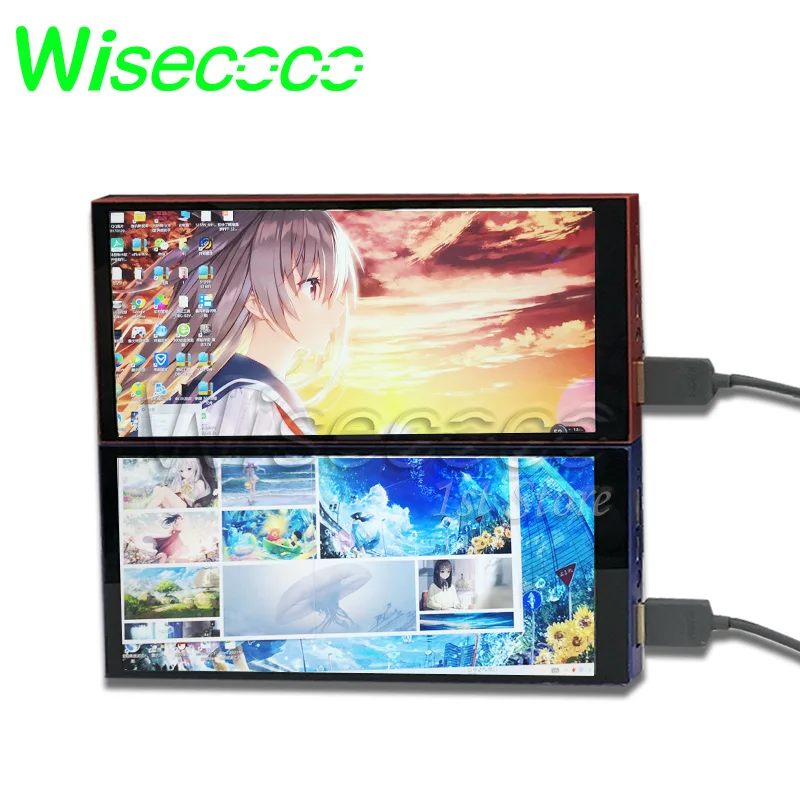 Wisecoco 6-Zoll Tragbarer Monitor 2K QHD Display mit Gehäuse Einstellbare Helligkeit Eingebauter Akku für Raspberry Pi 3B 4B CNC Image