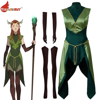 Costumebuy Machina Keyleth Cosplay Kostüm Kritische Rolle Sexy Kleid Mit Handschuhe Strümpfe Image