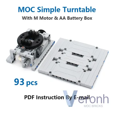 Hohe-Tech Elektrischen Plattenspieler MOC Bausteine Set Kompatibel mit Power Funktionen Kit Image