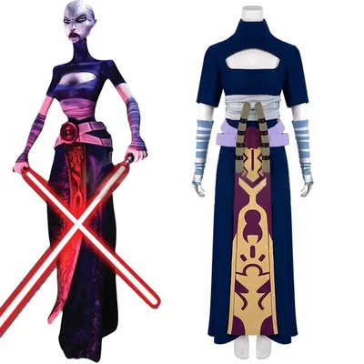 Film asajj cosplay ventress Kostüm ventress cosplay Kampfanzug erwachsene Frauen Halloween Karneval Image